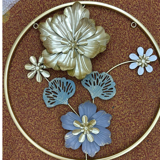 Circular Metal Flower Wall Art Frame - 16 \16 Inch Round Decor