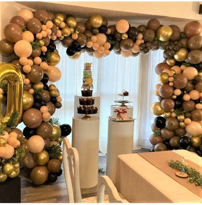 155 Pc Boho Coffee Brown Balloon Garland Kit | Neutral Arch Decorations