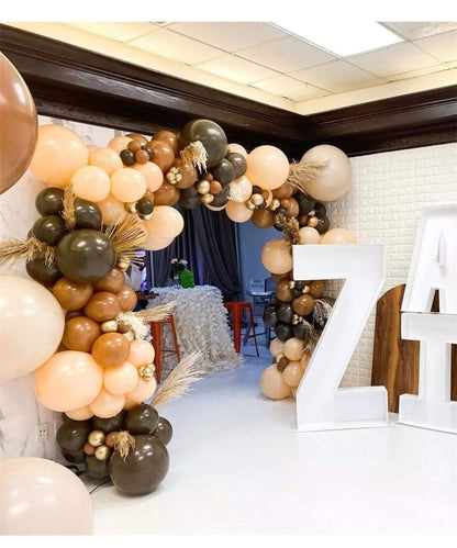 155 Pc Boho Coffee Brown Balloon Garland Kit | Neutral Arch Decorations