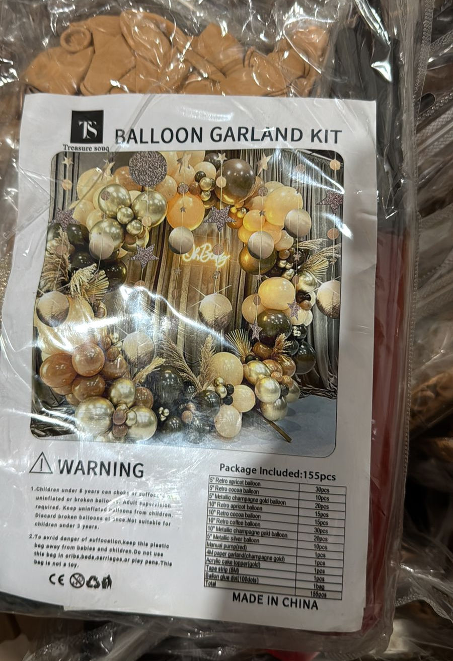 155 Pc Boho Coffee Brown Balloon Garland Kit | Neutral Arch Decorations