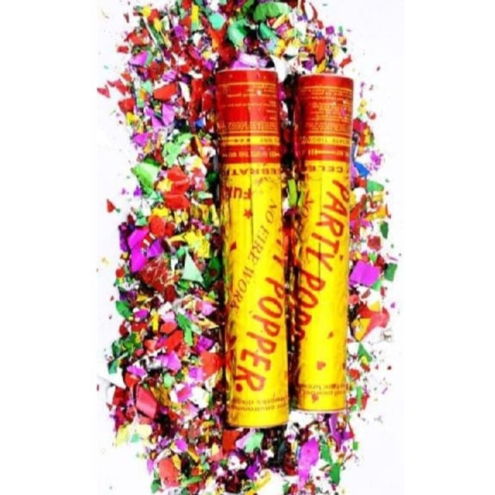 Celebration Combo Pack – 2 Snow Sprays + 2 Party Poppers + 5 Color Smoke Bombs for Birthdays & Parties