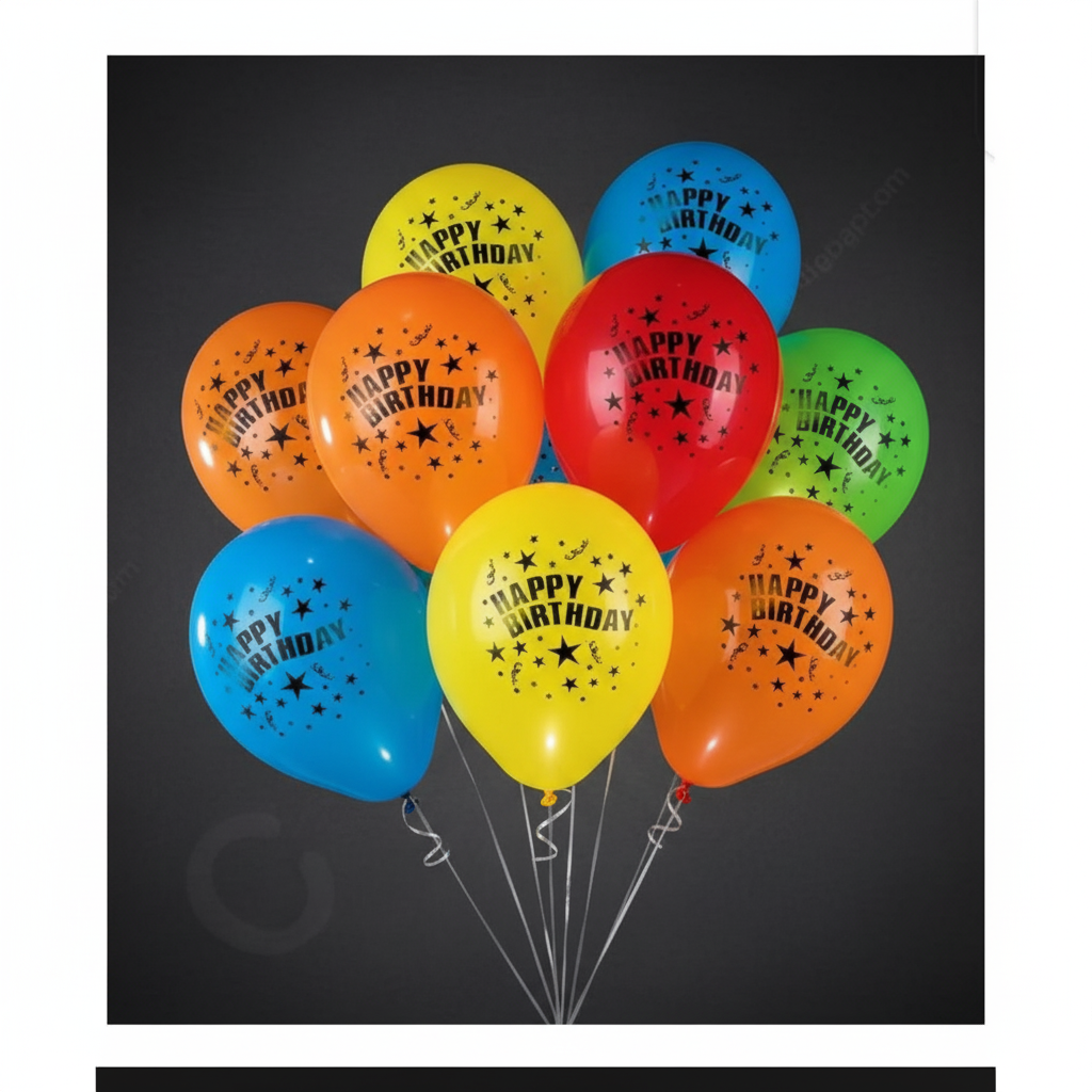 5-Pack LED Light Up Balloons | Glowing Happy Birthday Party Decorations