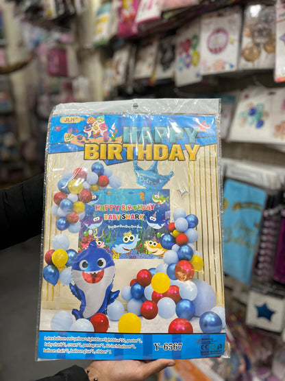 Deluxe Baby Shark Birthday Balloon & Poster Kit (50+ Pcs)